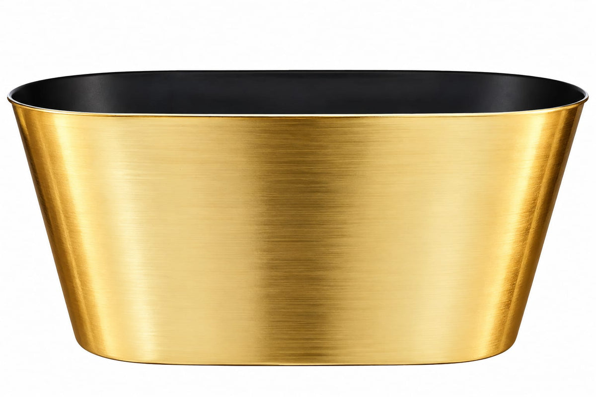 Large Golden Metal Gift Basket