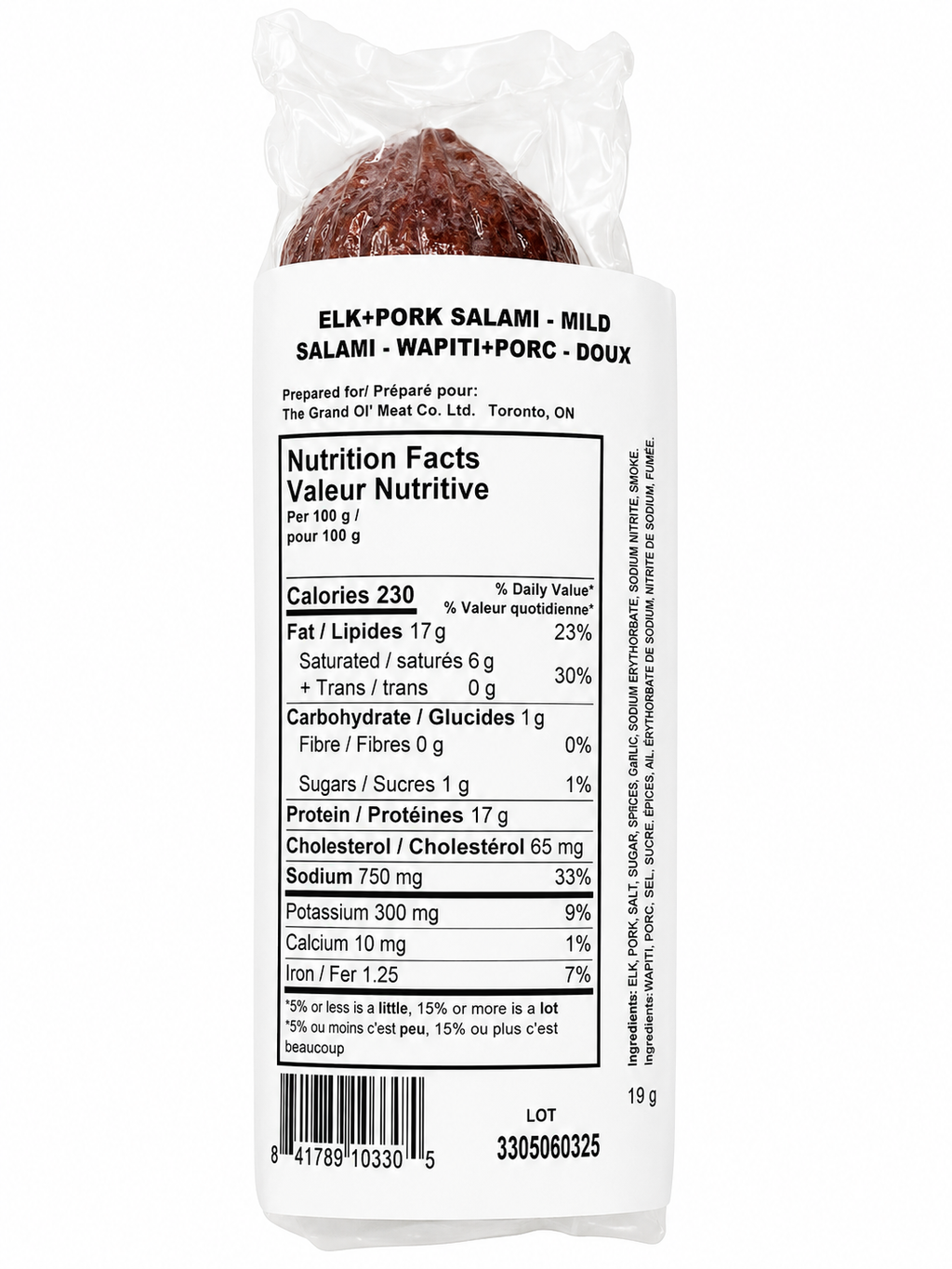 Elk Salami Mild