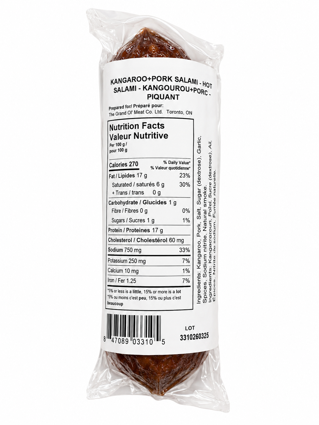 Kangaroo Salami Hot