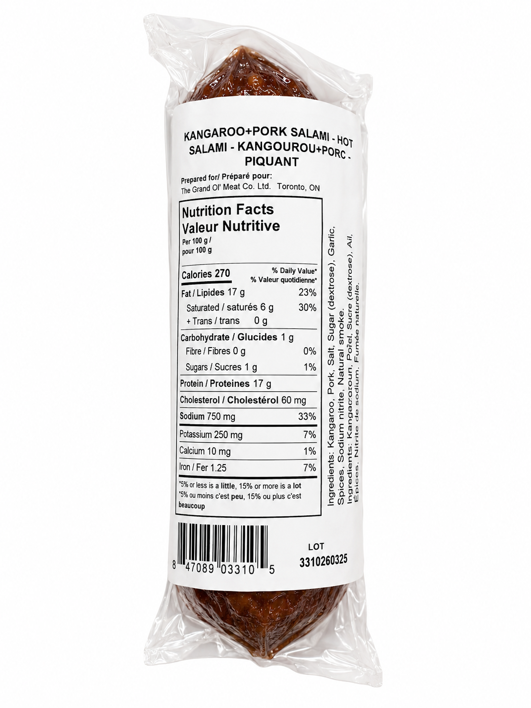 Kangaroo Salami Hot