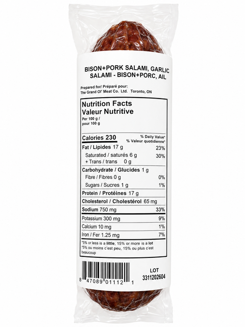 Bison Garlic Salami