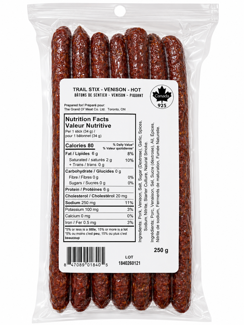 Venison Trail Stix Hot